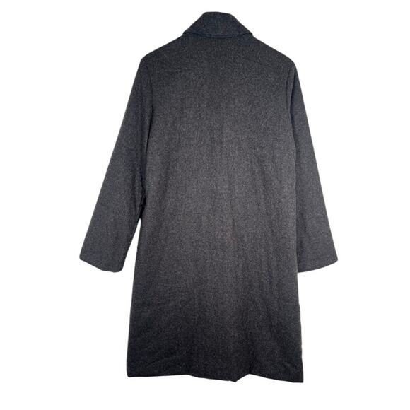 Club Monaco Women's Wool Long Over Coat S Charcoal Gray Snap Button Winter - Picture 2 of 8